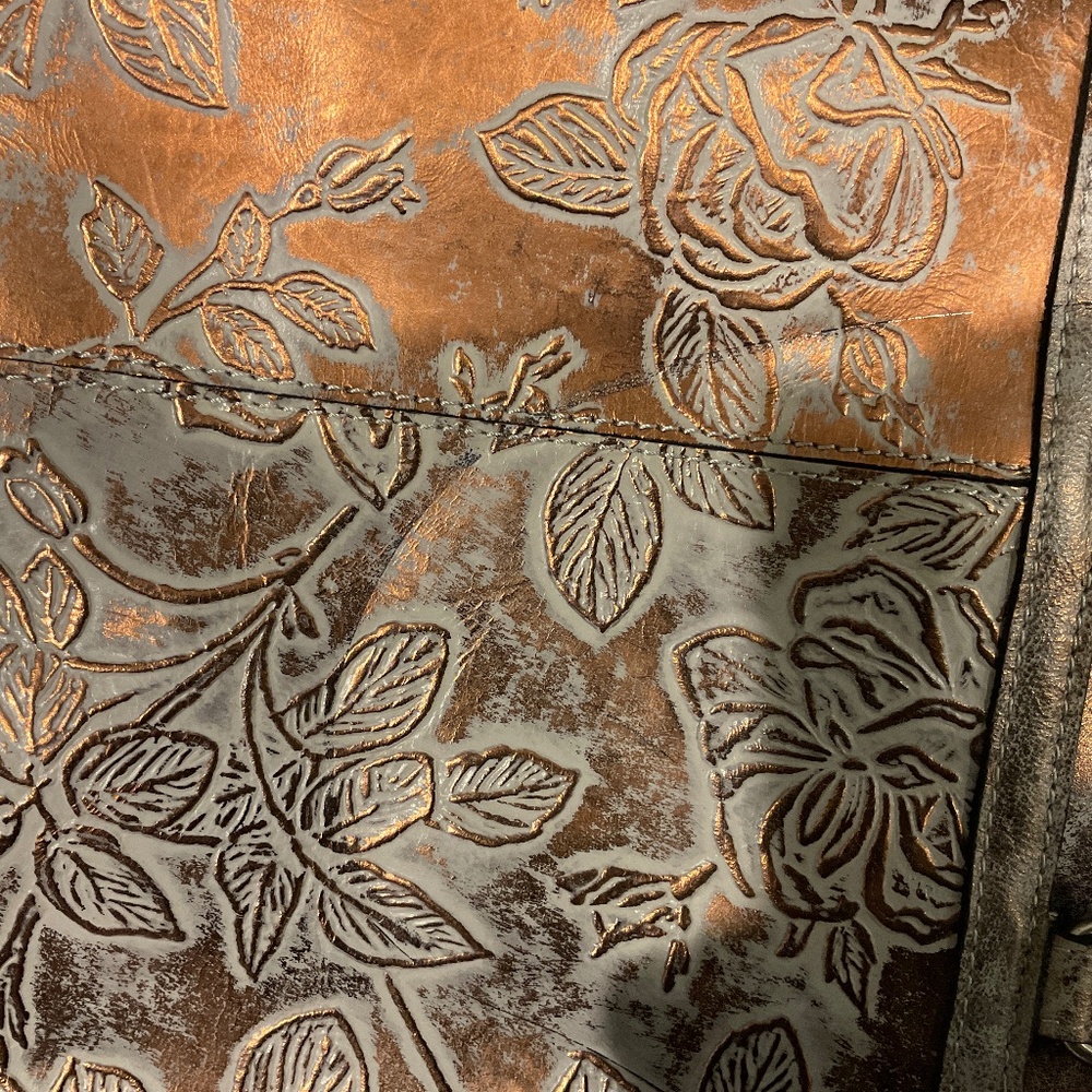 PATRICIA NASH Bark Leaves Shoulder Bag Bronze Gray - Picture 15 of 16